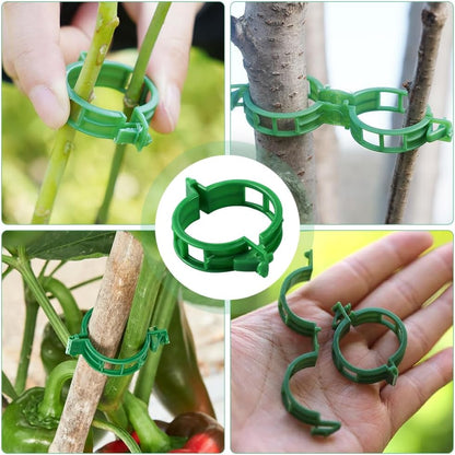 100 Secured Plastic Plant Clip, New Reusable Plant Support Clips Plastic Clips Tomato Clips for Securing Plants for Climbing Plants, Grape, Vegetable Stems (50 Pcs)