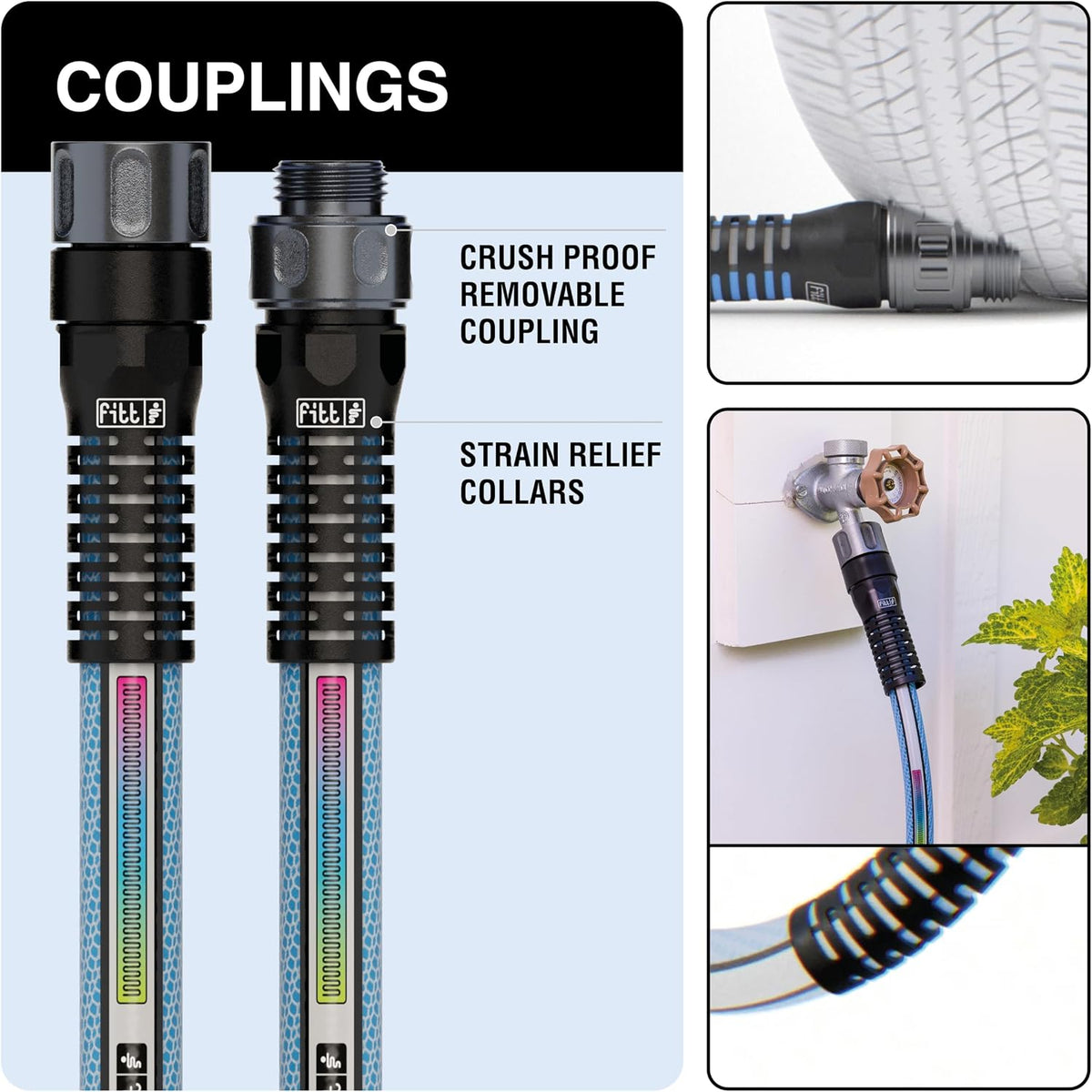 Aquamaster Leader Hose 5/8" 10ft, High-Performance Flexible Hose with Dual Couplings and Adapter, Kink-Proof, Durable, Easy to Connect
