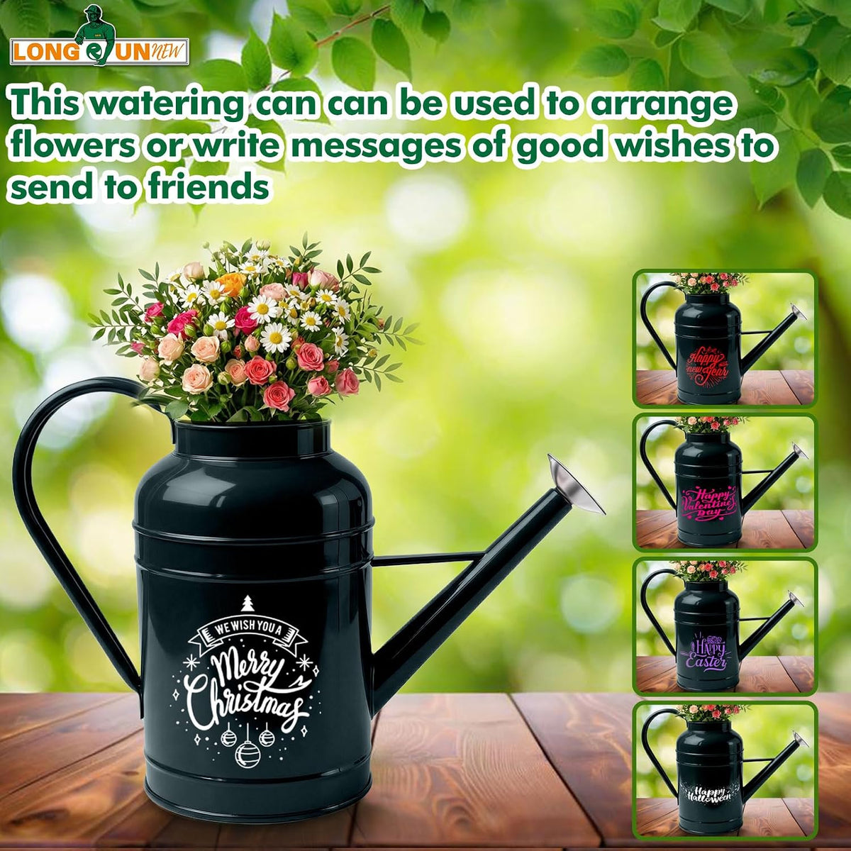 Galvanized Iron Watering Can for Indoor Plants, Bowl Watering Cans for House Plant Garden Flower, Long Spout Water Can for Outdoor Watering Plants 8.71L 2.3 Gallon Silver
