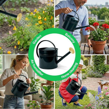 Galvanized Iron Watering Can for Indoor Plants, Bowl Watering Cans for House Plant Garden Flower, Long Spout Water Can for Outdoor Watering Plants 8.71L 2.3 Gallon Silver