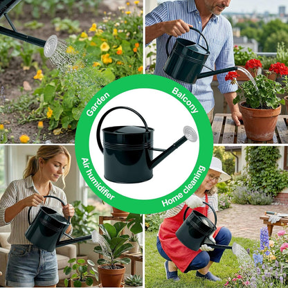 Galvanized Iron Watering Can for Indoor Plants, Bowl Watering Cans for House Plant Garden Flower, Long Spout Water Can for Outdoor Watering Plants 8.71L 2.3 Gallon Silver