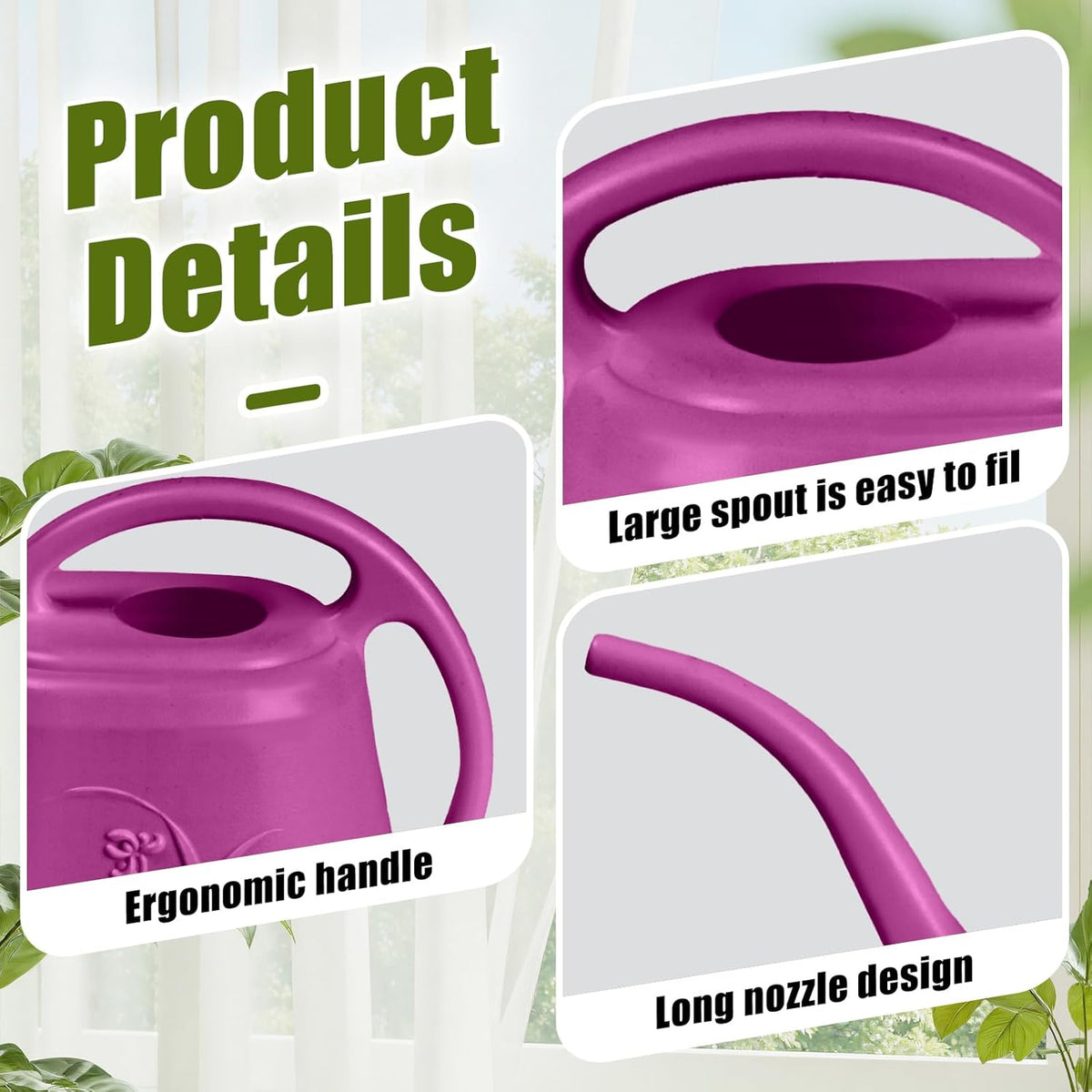 Plant Watering Can - 1/2 Gallon - Rose Red