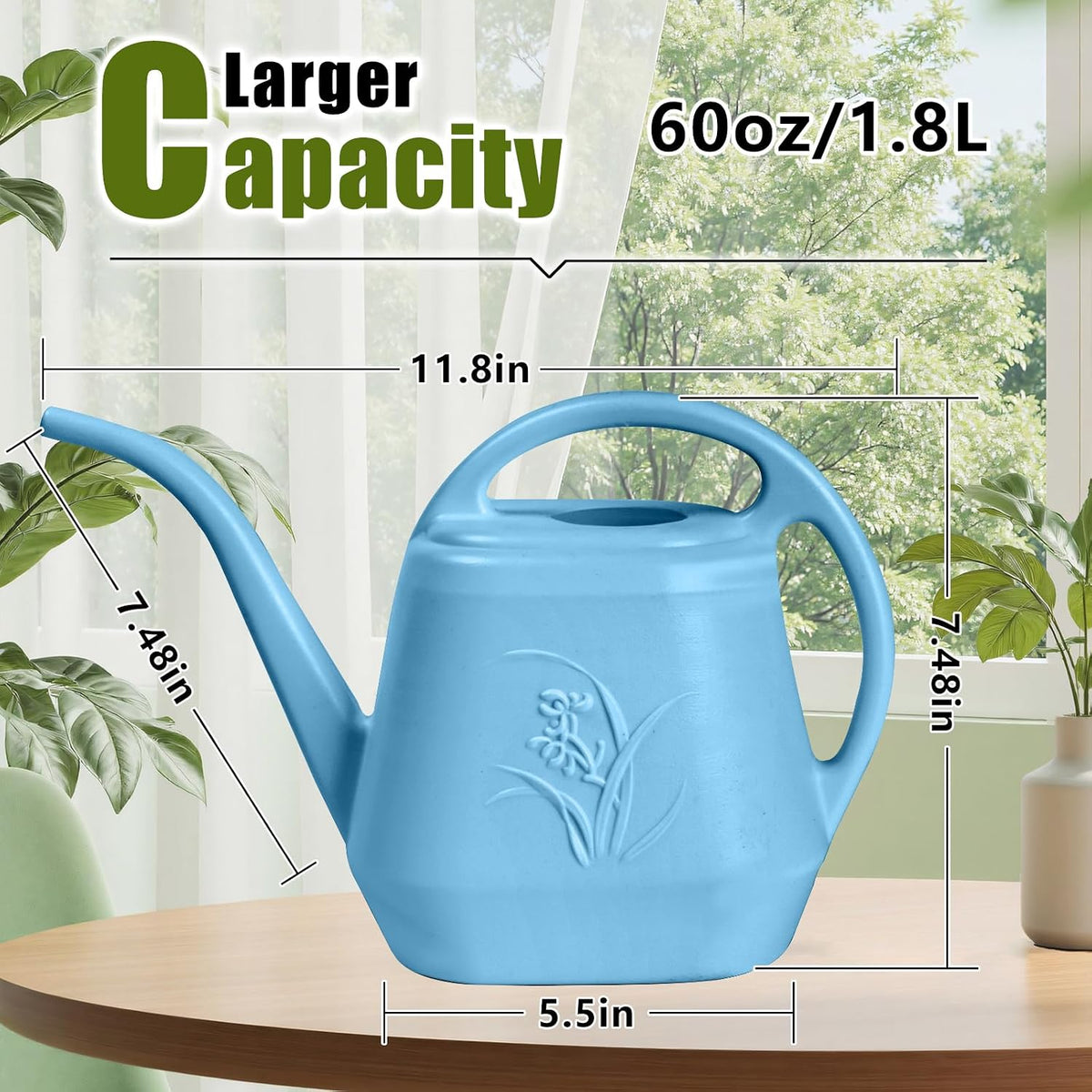 Plant Watering Can - 1/2 Gallon - Rose Red