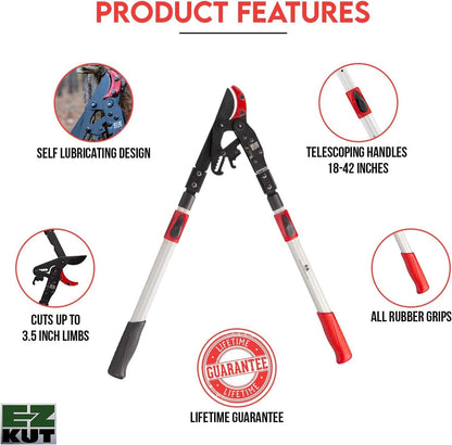 G2 Tree Trimmer Ratcheting Branch Cutter. Heavy Duty Branch Cutter. 42 inch Extendable Anvil Hand Loppers. Tree Pruner Trusted Since 1988. Chops Thick Branches with Ease.
