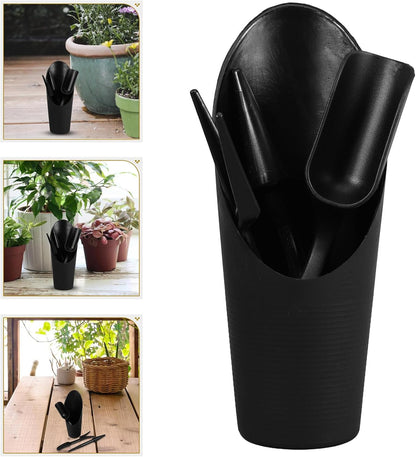 Succulent Planting Tools Set for Beginners 2pcs Garden Digging Tools with Hand Trowel and Transplant Dibber, Black Plastic Soil Scooper for Succulent Gardening and Flowerpot Care