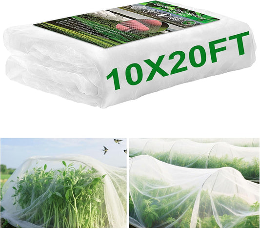 Garden Netting 10x20FT Ultra Fine Mesh Netting Bird Barrier Protection Vegetable Fruit Tree Bushes Plant Cover for Raised Bed