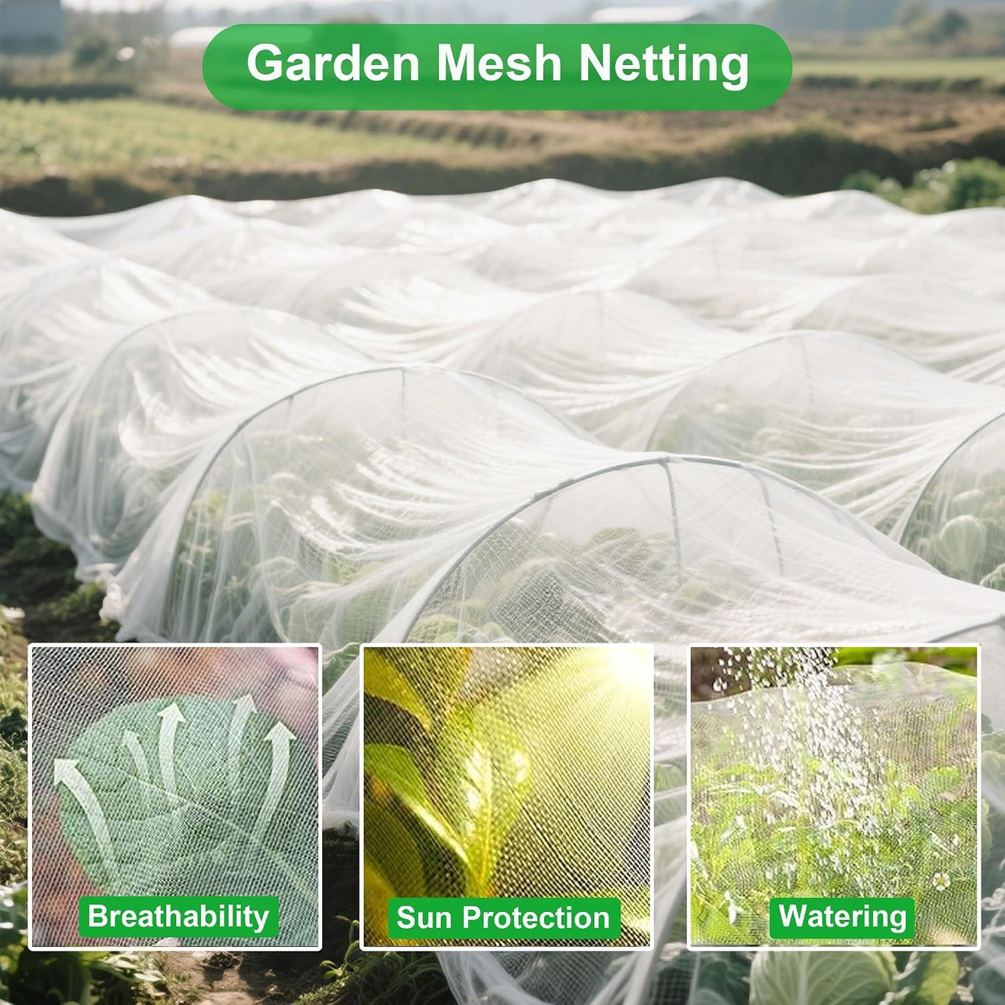 Garden Netting 10x20FT Ultra Fine Mesh Netting Bird Barrier Protection Vegetable Fruit Tree Bushes Plant Cover for Raised Bed