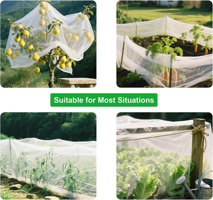 Garden Netting 10x20FT Ultra Fine Mesh Netting Bird Barrier Protection Vegetable Fruit Tree Bushes Plant Cover for Raised Bed