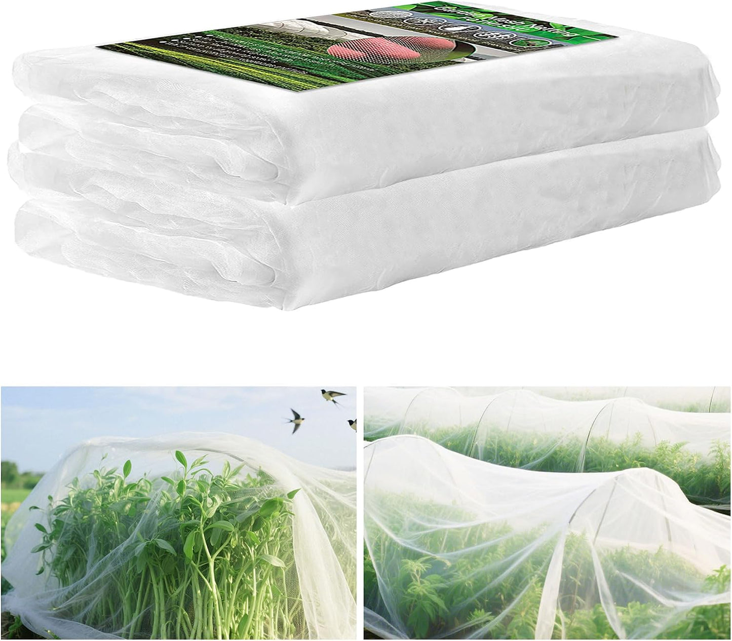 Garden Netting 10x20FT Ultra Fine Mesh Netting Bird Barrier Protection Vegetable Fruit Tree Bushes Plant Cover for Raised Bed