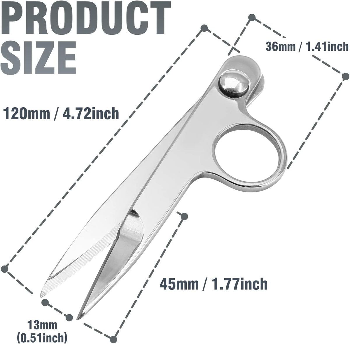 Stainless Steel Thread Snip, 4.72 Inch, 1Pcs