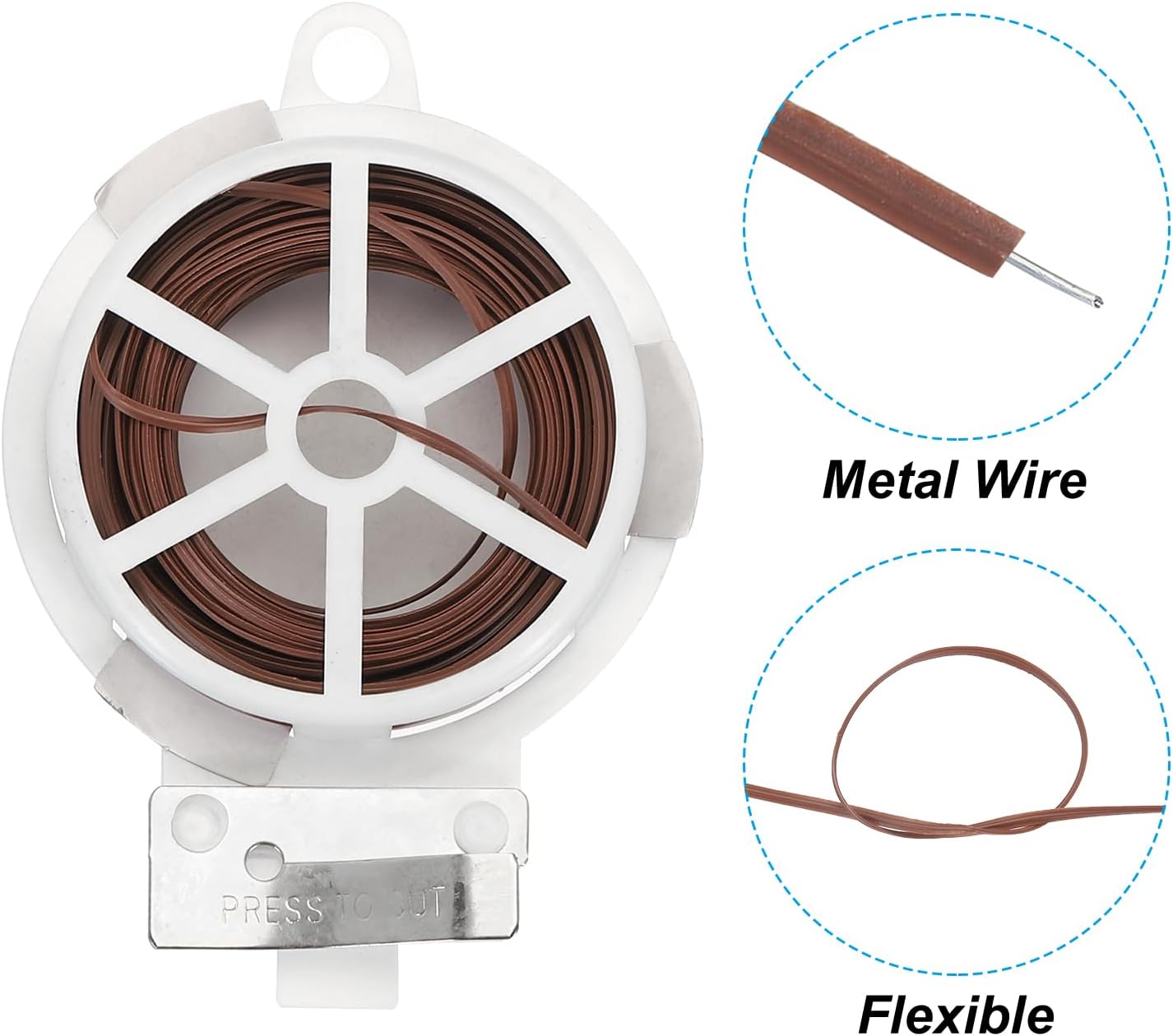 65ft/20M Twist Ties, 3 Pack PE Garden Plant Ties with Cutter Reusable for Gardening Climbing Vines Office Home Cable Organizing, Brown