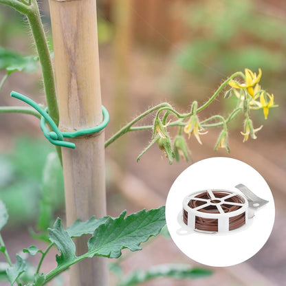 65ft/20M Twist Ties, 3 Pack PE Garden Plant Ties with Cutter Reusable for Gardening Climbing Vines Office Home Cable Organizing, Brown