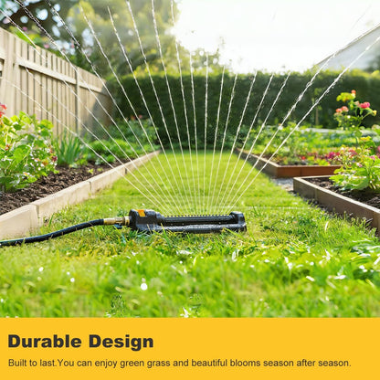 Oscillating Sprinkler for Yard, Garden and Flower Beds, Covers Up to 3,600 sq. ft., Durable Lawn Sprinkler with 19 Precision Nozzles, Adjustable Range Watering System