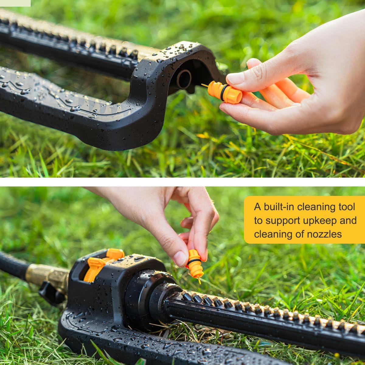 Oscillating Sprinkler for Yard, Garden and Flower Beds, Covers Up to 3,600 sq. ft., Durable Lawn Sprinkler with 19 Precision Nozzles, Adjustable Range Watering System