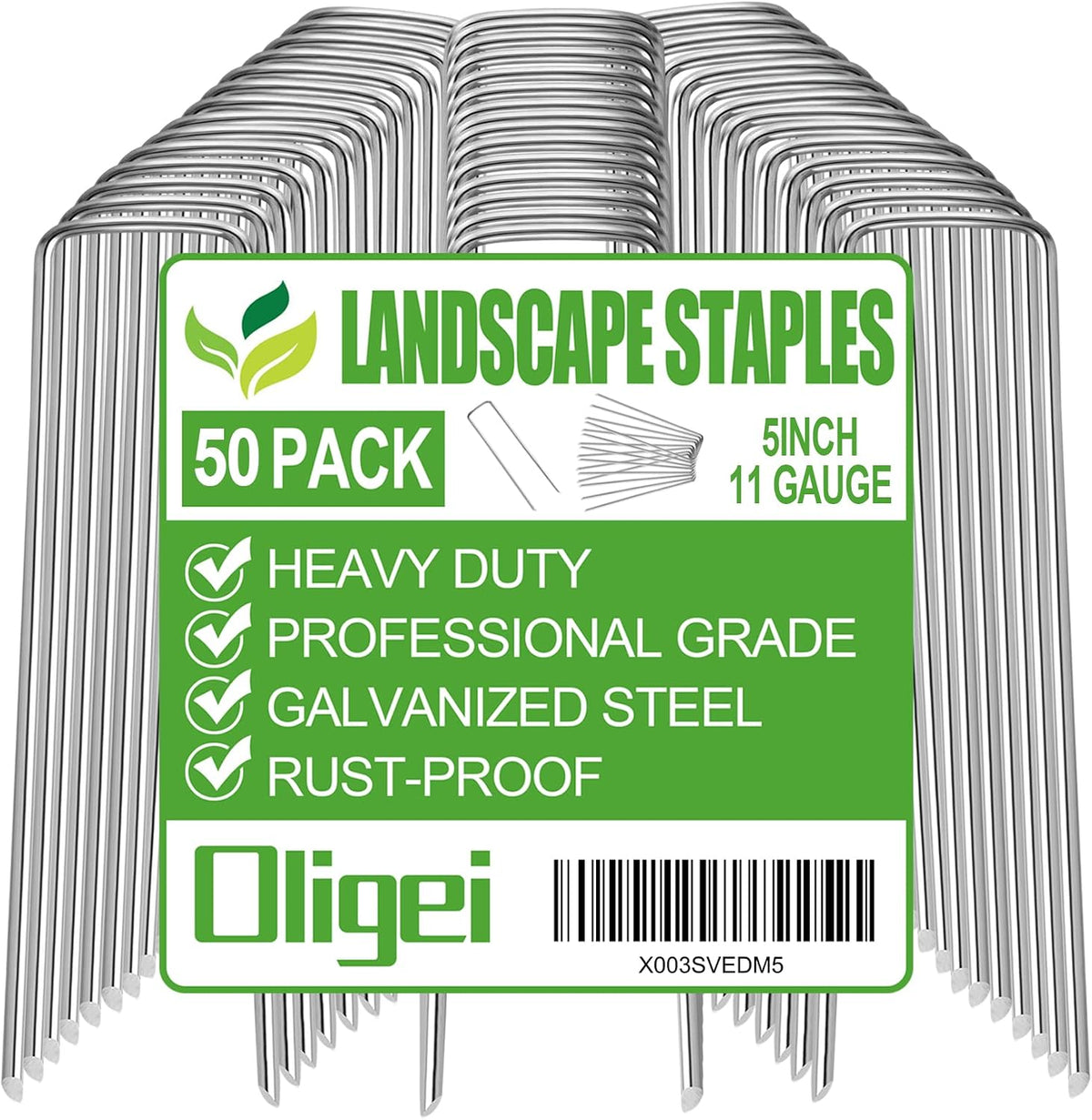24 Pack Garden Stakes, U-Shaped Tent Stakes, Galvanized Landscape Staples, Ground Stakes, for Landscaping Securing Weed Barrier Fabric, Irrigation Tubing, Holding Fence, Tarpaulin