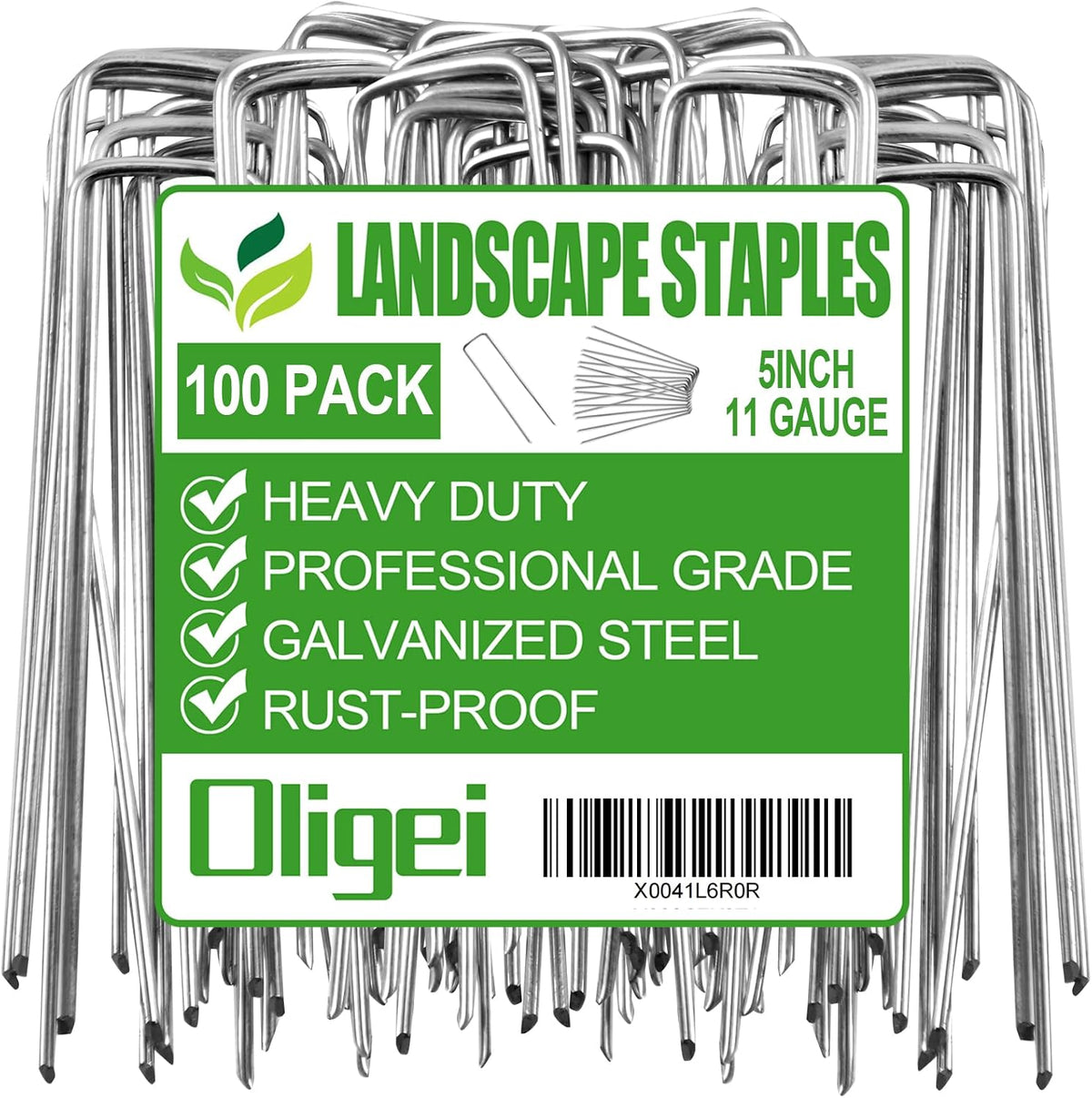 24 Pack Garden Stakes, U-Shaped Tent Stakes, Galvanized Landscape Staples, Ground Stakes, for Landscaping Securing Weed Barrier Fabric, Irrigation Tubing, Holding Fence, Tarpaulin