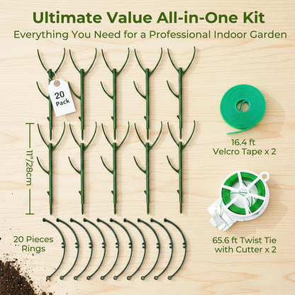 Monstera Plant Support Stakes Indoor - 10 Pack Stackable Garden Trellis for Potted Climbing Pothos Support - Durable All-in-One Tall Plant Sticks Pole for Modern Home Gardening (10 Pack)