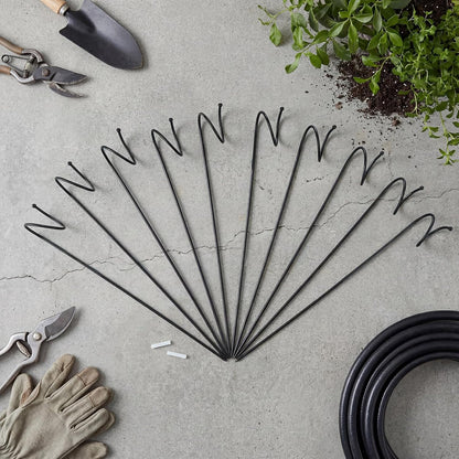 10 Pack 14.5 Inch Ball End Garden Hose Guide Stakes, Heavy Duty Metal Hoses Guard Spike, Holders to Stay Off Grass, Water Pipe Guides for Yard Lawn & Flower Beds to Protect Plants