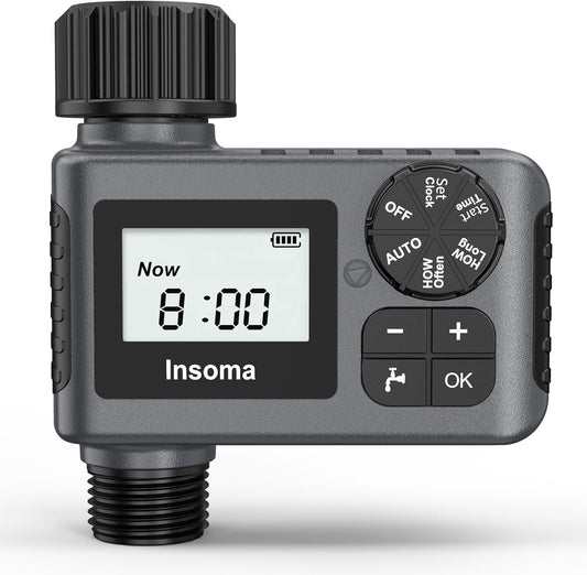 Outdoor Garden Hose Faucet Timers, Programmable Water Sprinkler Timer with Rain Delay/Manual/Automatic Drip Irrigation and Lawn Watering System for Yard, 1 Outlet