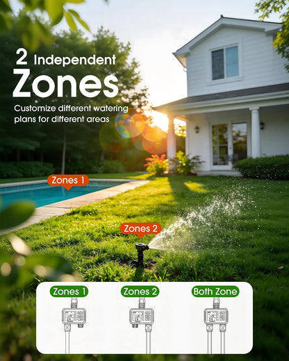 Outdoor Garden Hose Faucet Timers, Programmable Water Sprinkler Timer with Rain Delay/Manual/Automatic Drip Irrigation and Lawn Watering System for Yard, 1 Outlet
