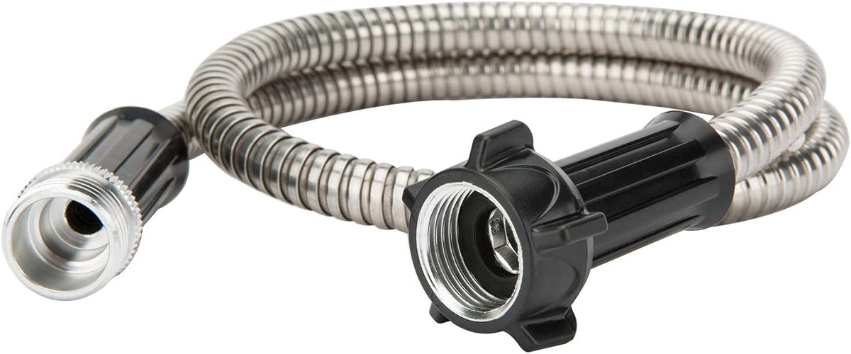 304 Stainless Steel 3 Feet Short Garden Hose with Female to Male Connector, Water Hose, Metal Hose, Outdoor Hose (3ft)