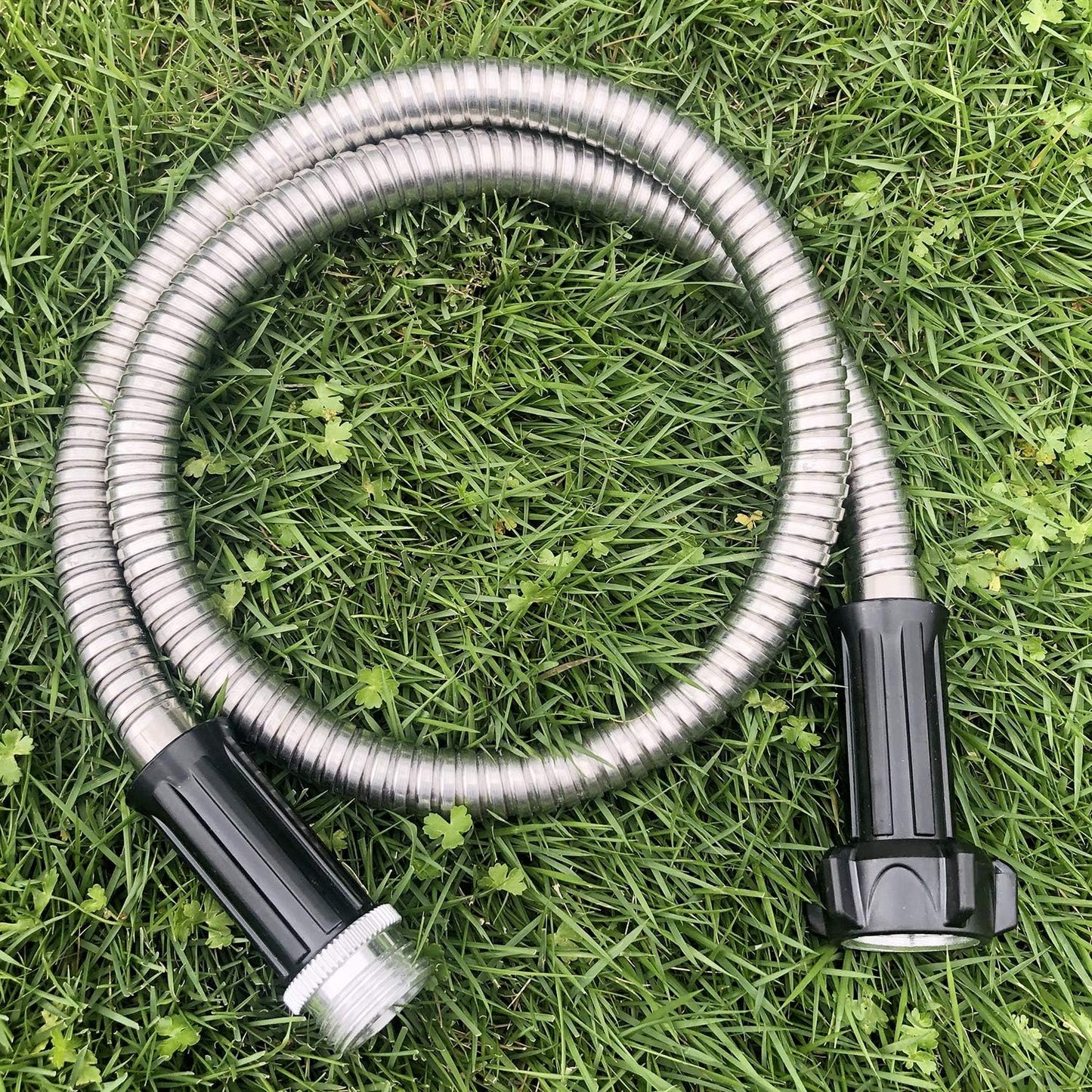 304 Stainless Steel 3 Feet Short Garden Hose with Female to Male Connector, Water Hose, Metal Hose, Outdoor Hose (3ft)