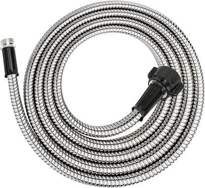 304 Stainless Steel 3 Feet Short Garden Hose with Female to Male Connector, Water Hose, Metal Hose, Outdoor Hose (3ft)