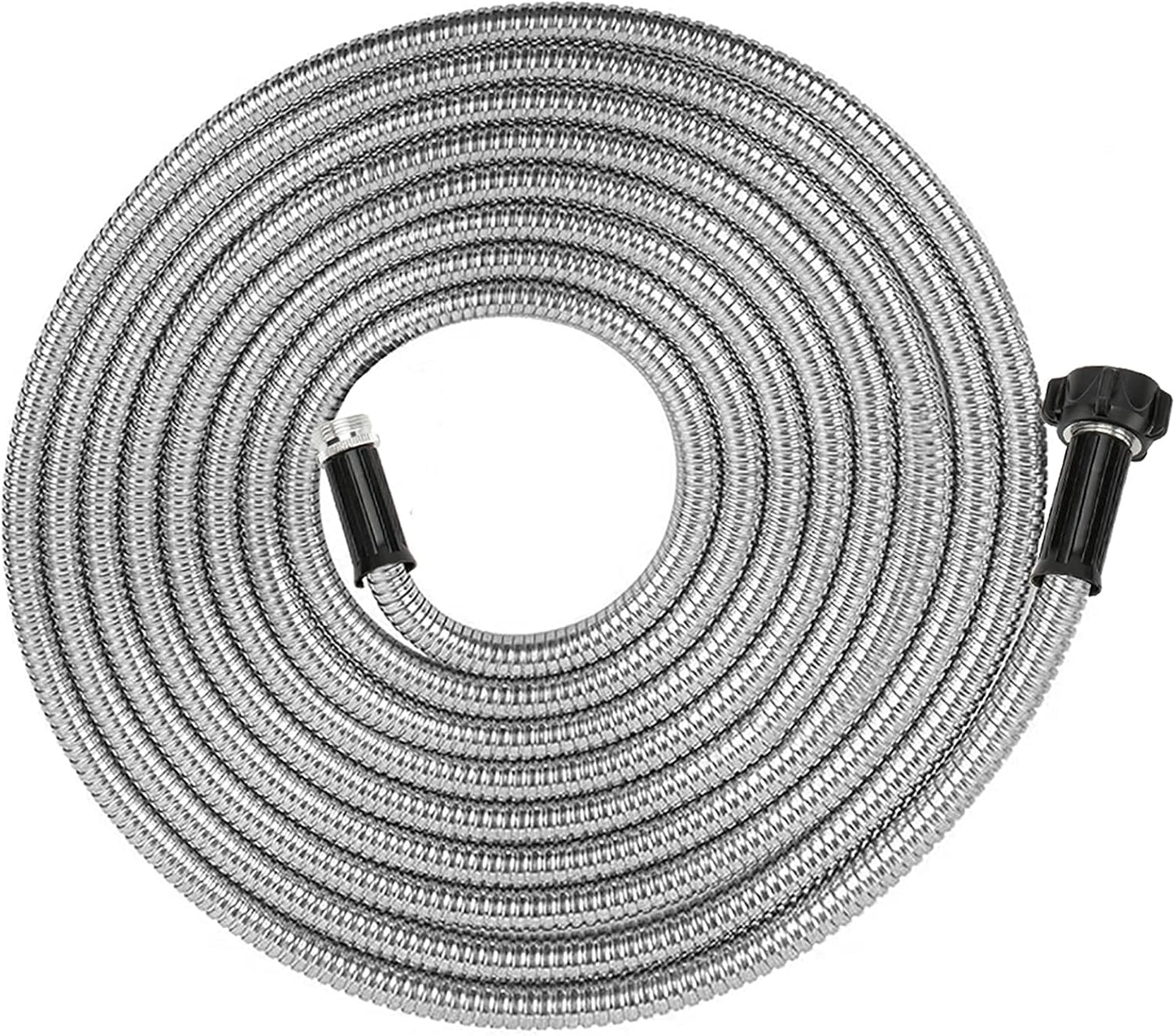 304 Stainless Steel 3 Feet Short Garden Hose with Female to Male Connector, Water Hose, Metal Hose, Outdoor Hose (3ft)