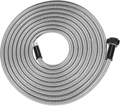 304 Stainless Steel 3 Feet Short Garden Hose with Female to Male Connector, Water Hose, Metal Hose, Outdoor Hose (3ft)