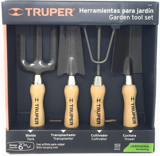30642 6-Inch Garden Tool Kit with Hoe, Cultivator, Transplanted, Trowel