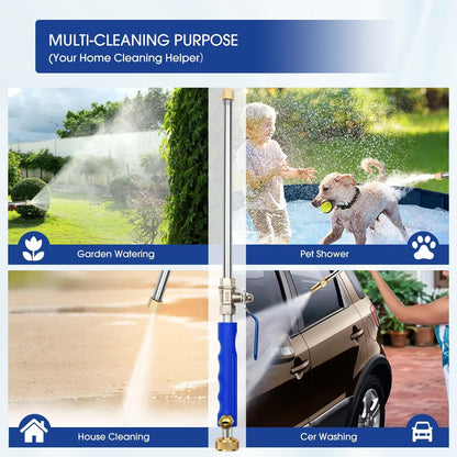 39" High Pressure Power Washer Wand for Garden Hose, Flexible Jet Nozzle Sprayer with 3 Spray Tips, Gutter Cleaner & Car Wash Hose Attachment (Blue)