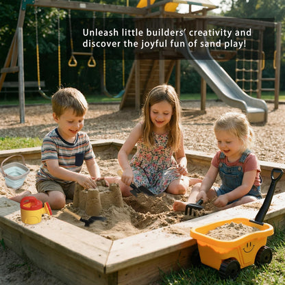 Kids Shovel, Rake for Leaves, Spade, Hoe and Broom, 5Pcs Kids Garden Tools, Gardening Yard Outdoor Toy Gifts for Boys Girls Age 3 4 5 6 7 8 Years Old