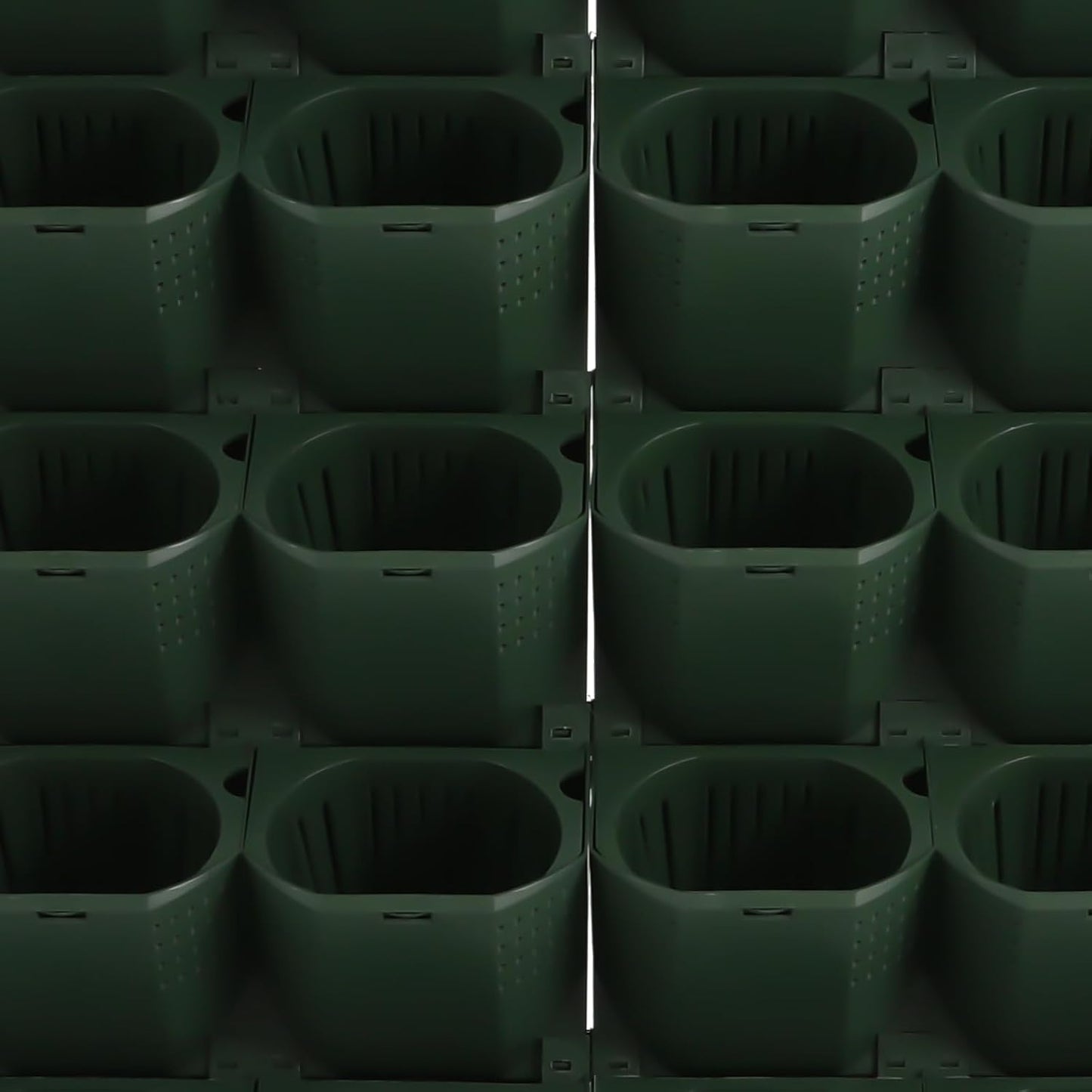 Self-Watering Wall-Mounted Planter, 18 Pots Wall Mounted Plastic Plant Grow Pot Vertical Garden Planter with Intelligent Control & Adjustable Irrigation System for Indoor Outdoor (Green, 18 Pots)