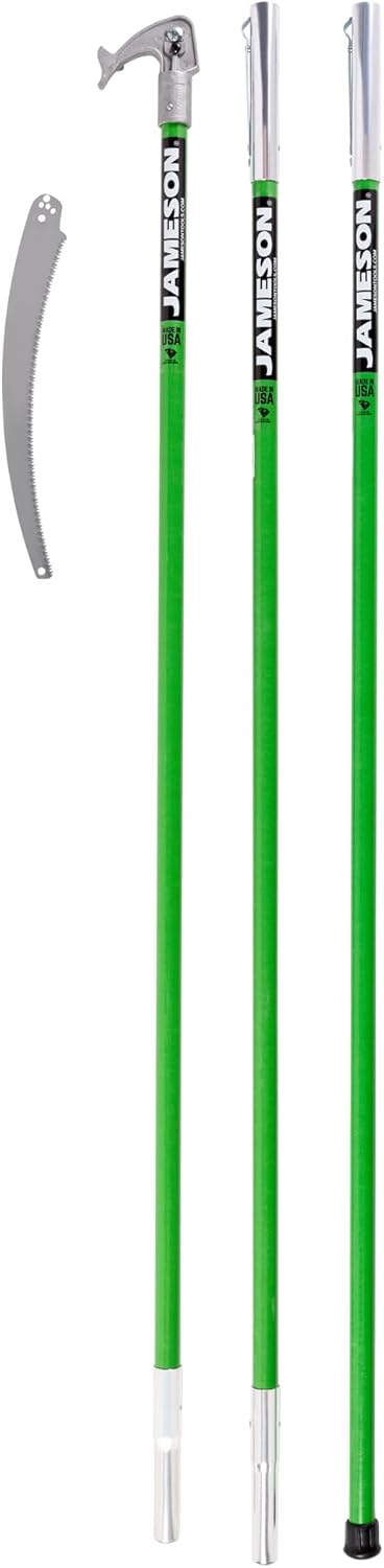 LS-Series Hollow Core Landscaping Tree Trimming Kit | 16” Barracuda Saw Blade | 18-Foot Reach | Fiberglass Poles with Leaf Spring Locking Buttons | Tree Pruning & Trimming Tool