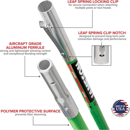 LS-Series Hollow Core Landscaping Tree Trimming Kit | 16” Barracuda Saw Blade | 18-Foot Reach | Fiberglass Poles with Leaf Spring Locking Buttons | Tree Pruning & Trimming Tool