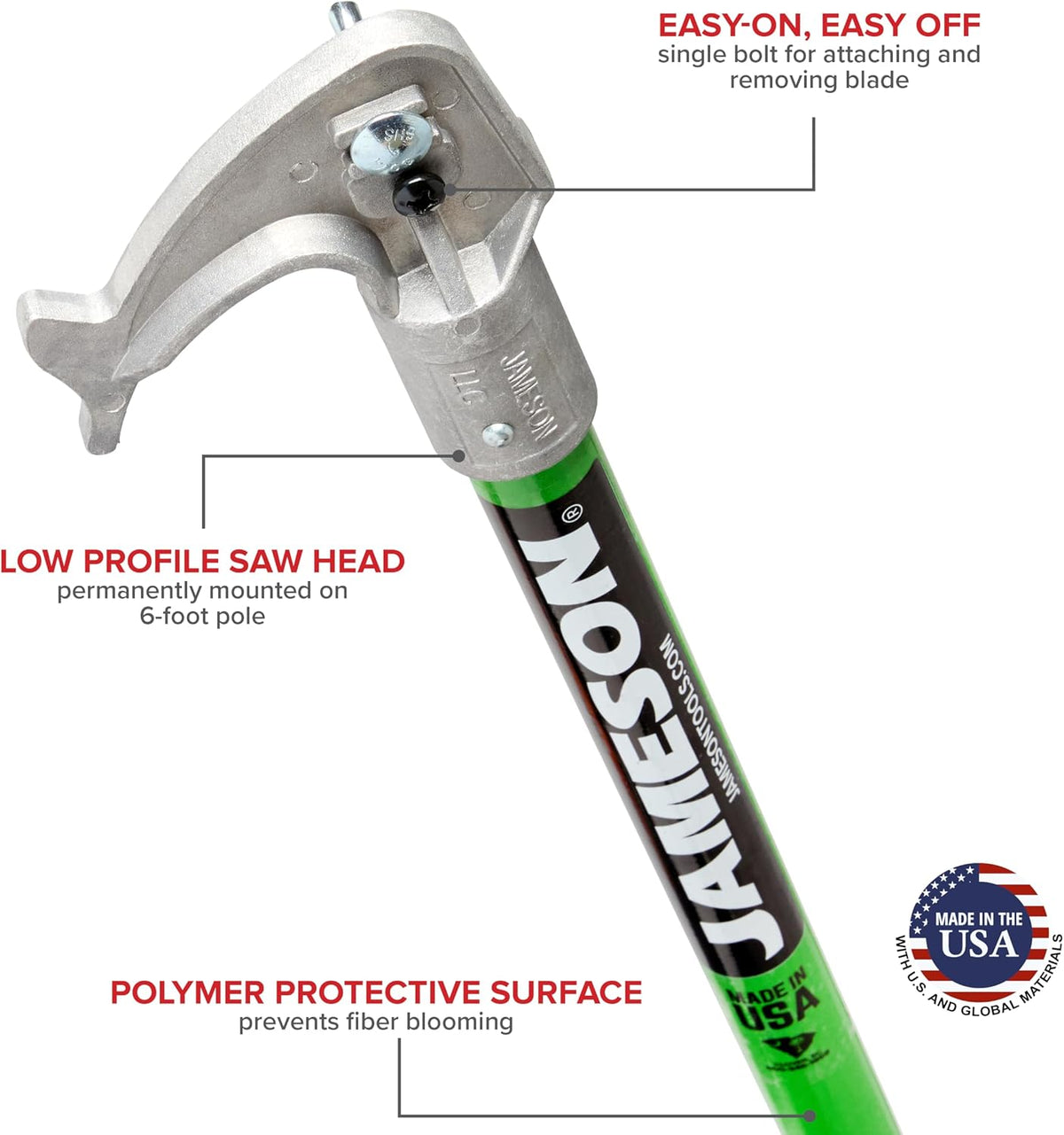 LS-Series Hollow Core Landscaping Tree Trimming Kit | 16” Barracuda Saw Blade | 18-Foot Reach | Fiberglass Poles with Leaf Spring Locking Buttons | Tree Pruning & Trimming Tool