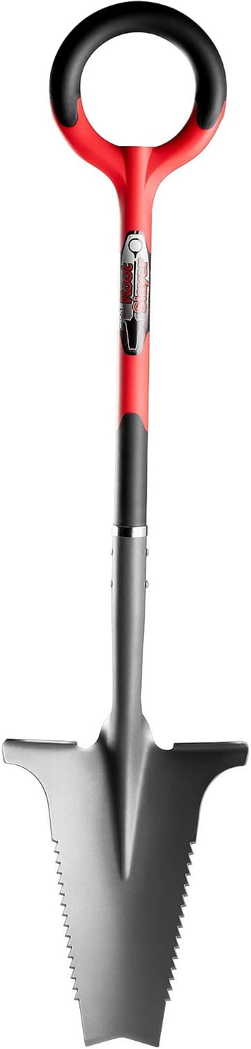 Root Slayer 22011 Garden Shovel, Serrated Blade, Red