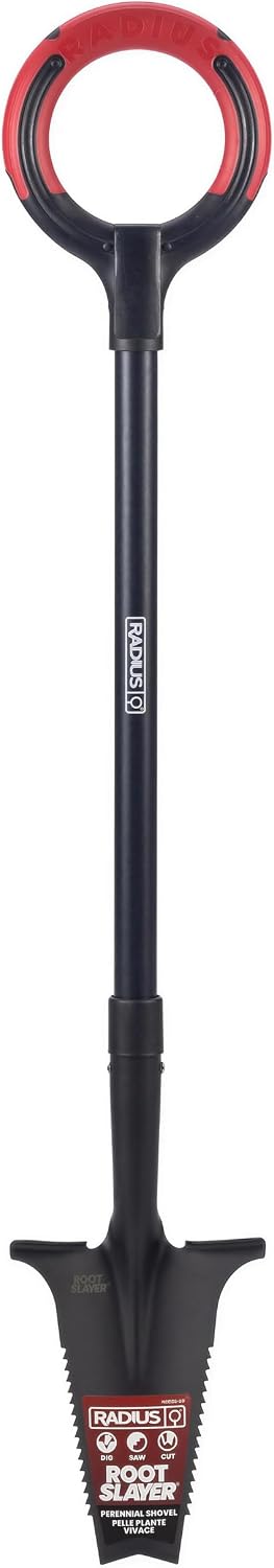 Root Slayer 22011 Garden Shovel, Serrated Blade, Red