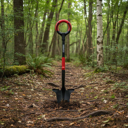 Root Slayer 22011 Garden Shovel, Serrated Blade, Red