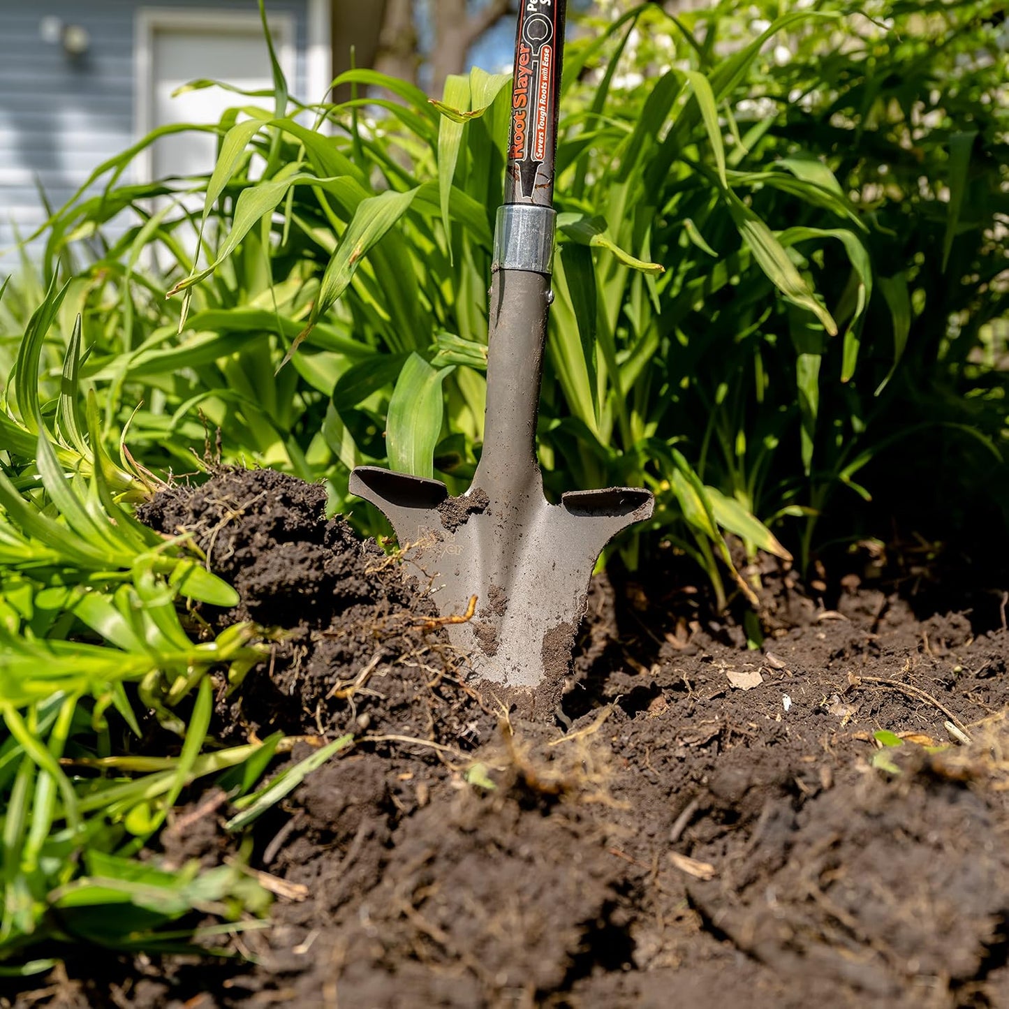 Root Slayer 22011 Garden Shovel, Serrated Blade, Red