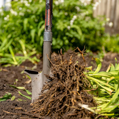 Root Slayer 22011 Garden Shovel, Serrated Blade, Red