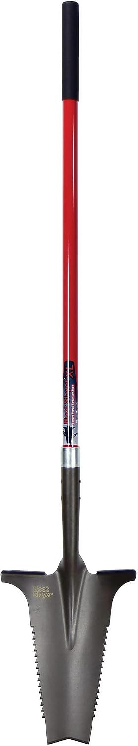 Root Slayer 22011 Garden Shovel, Serrated Blade, Red
