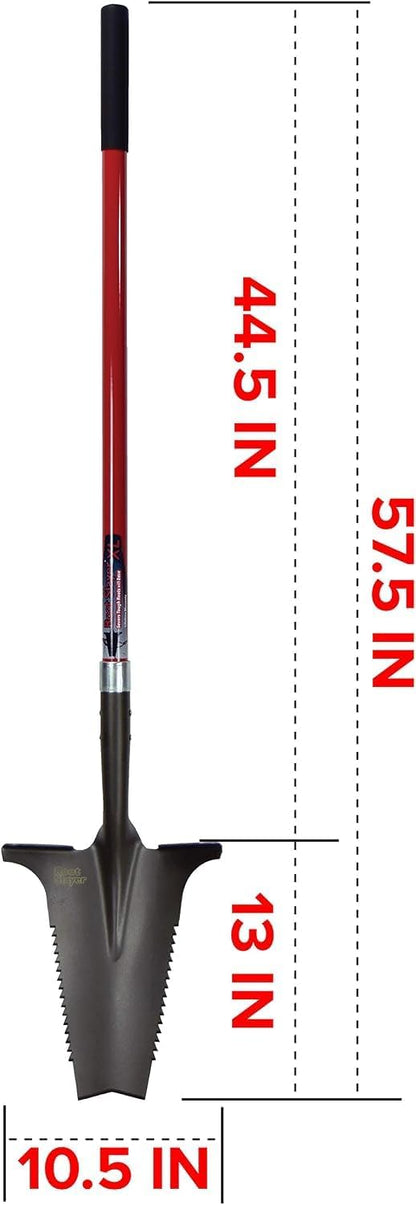 Root Slayer 22011 Garden Shovel, Serrated Blade, Red