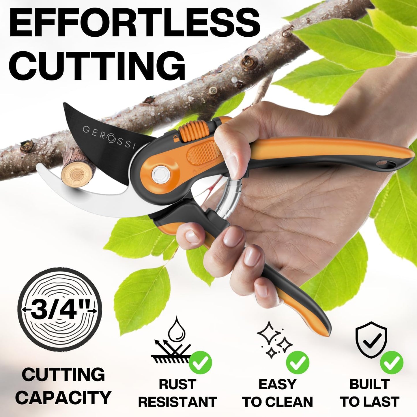 Bypass Pruning Shears and Hand Pruners for Gardening, Garden Clippers