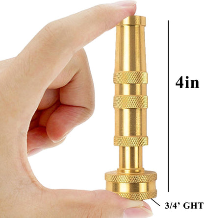 Heavy-Duty Brass Garden Hose Nozzle High Pressure 3 Pack Set with Adjustable Spray & Valve Control for Gardens, Lawns, Car Cleaning, and Patios Includes 3 Extra Anti-Leak Gaskets