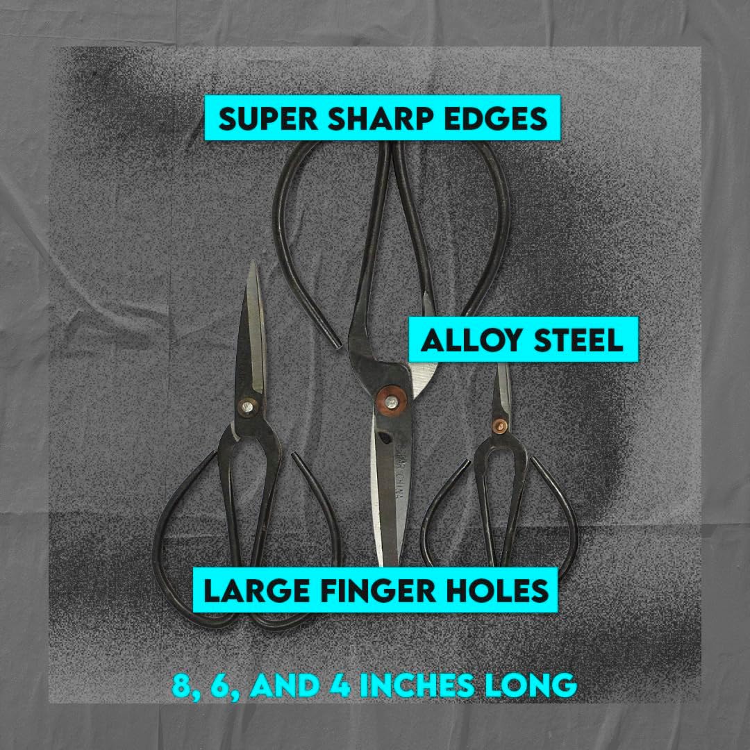 Chinese Scissors with Super Sharp Edges Suitable for Embroidery, sewing, Craft, Art Work, and Everyday Usage (8-6-4-Inch Bundle)