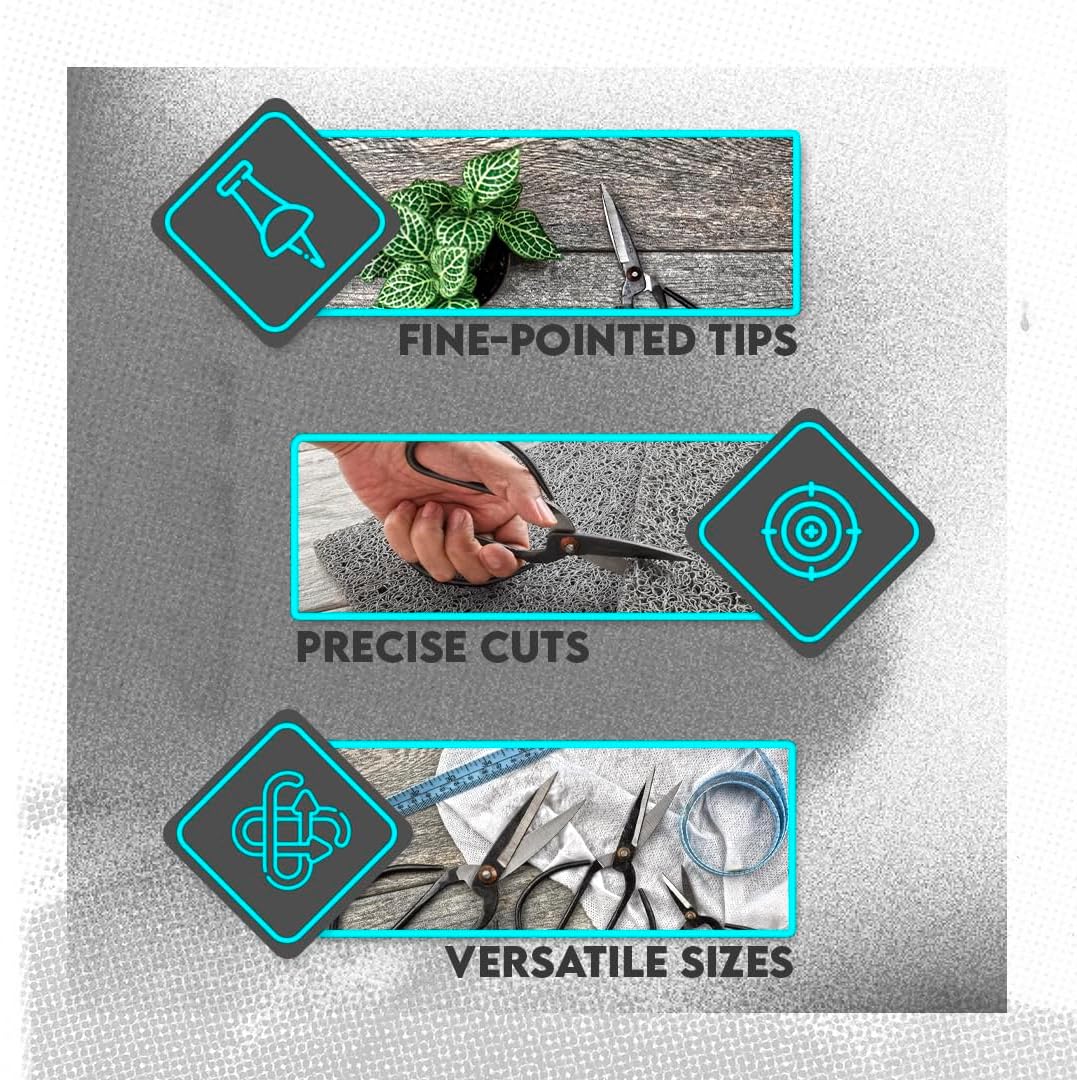 Chinese Scissors with Super Sharp Edges Suitable for Embroidery, sewing, Craft, Art Work, and Everyday Usage (8-6-4-Inch Bundle)