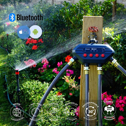 93443 4-Zone Bluetooth Water Timer |, Stainless Steel Washers