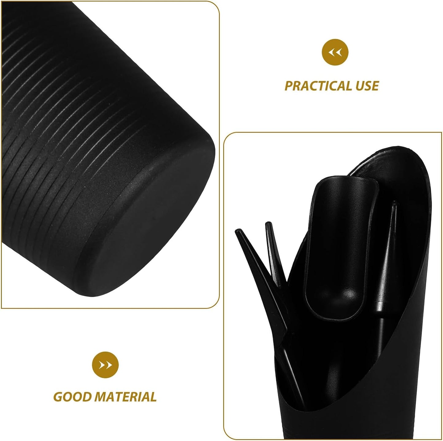Succulent Gardening Tool Set with Transplant Dibber and Soil Scoop, Black Plastic Hand Trowel and Bucket for Indoor Planting and Flower Care