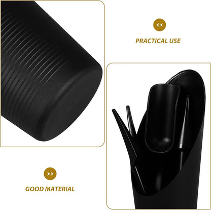 Succulent Gardening Tool Set with Transplant Dibber and Soil Scoop, Black Plastic Hand Trowel and Bucket for Indoor Planting and Flower Care